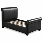 Black Upholstered Sleigh Bed Frame