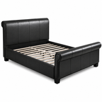 Black Upholstered Sleigh Bed Frame