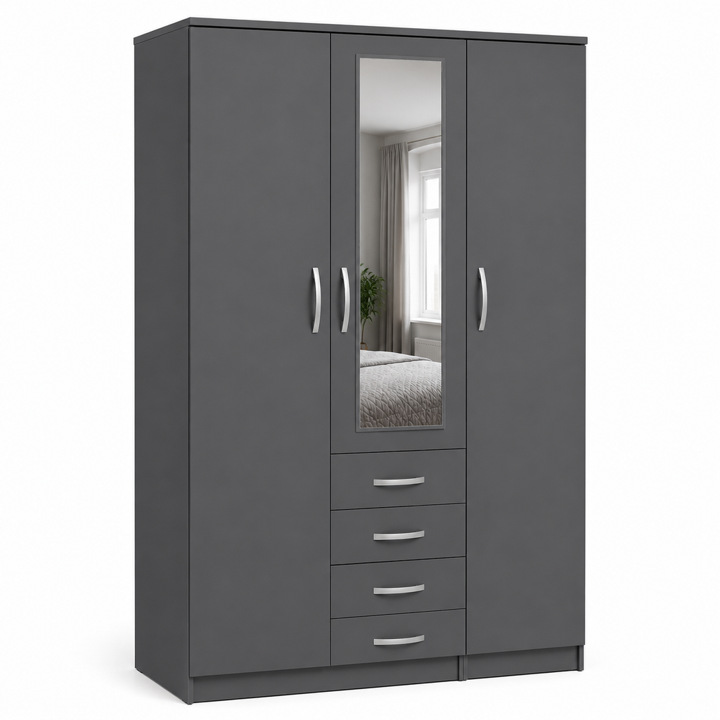 Modern 3 Door Wooden Wardrobe