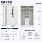 Modern 3 Door Wooden Wardrobe