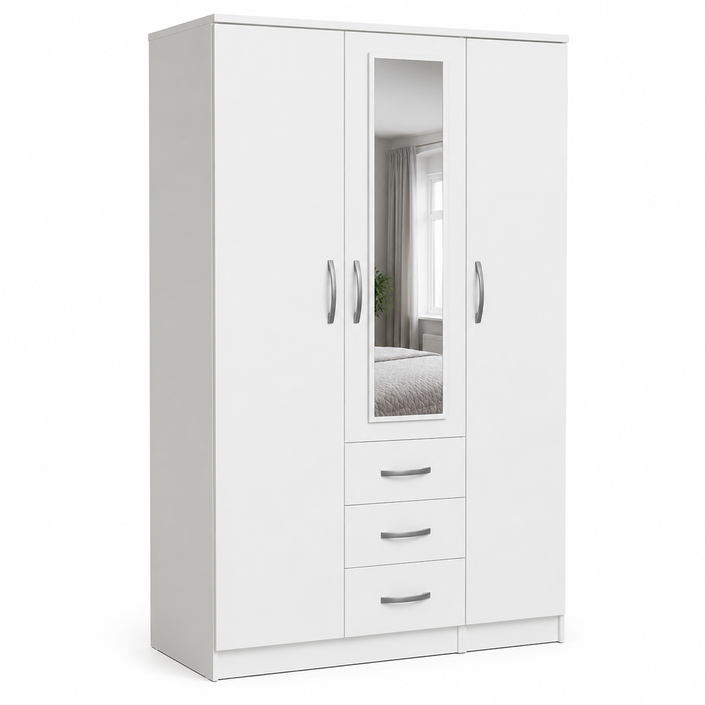 Modern 3 Door Wooden Wardrobe