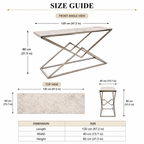 Marble Console Table With Geometric Chrome Base