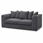 Corduroy 3-Seater Sofa With Plush Cushions