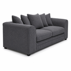 Grey Corduroy 3 Seater Sofa with Plush Cushions