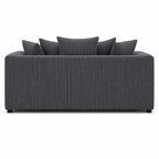 Grey Corduroy 3 Seater Sofa with Plush Cushions