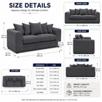 Corduroy 3-Seater Sofa With Plush Cushions