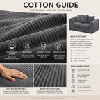 Corduroy Loveseat Sofa With Plush Cushions