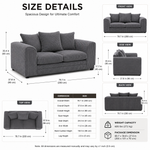 Corduroy Loveseat Sofa With Plush Cushions