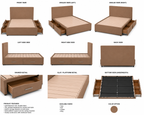 Tan Upholstered Storage Platform Bed