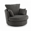 Modern Corduroy Swivel Accent Chair With Cushions
