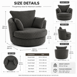 Modern Corduroy Swivel Accent Chair With Cushions