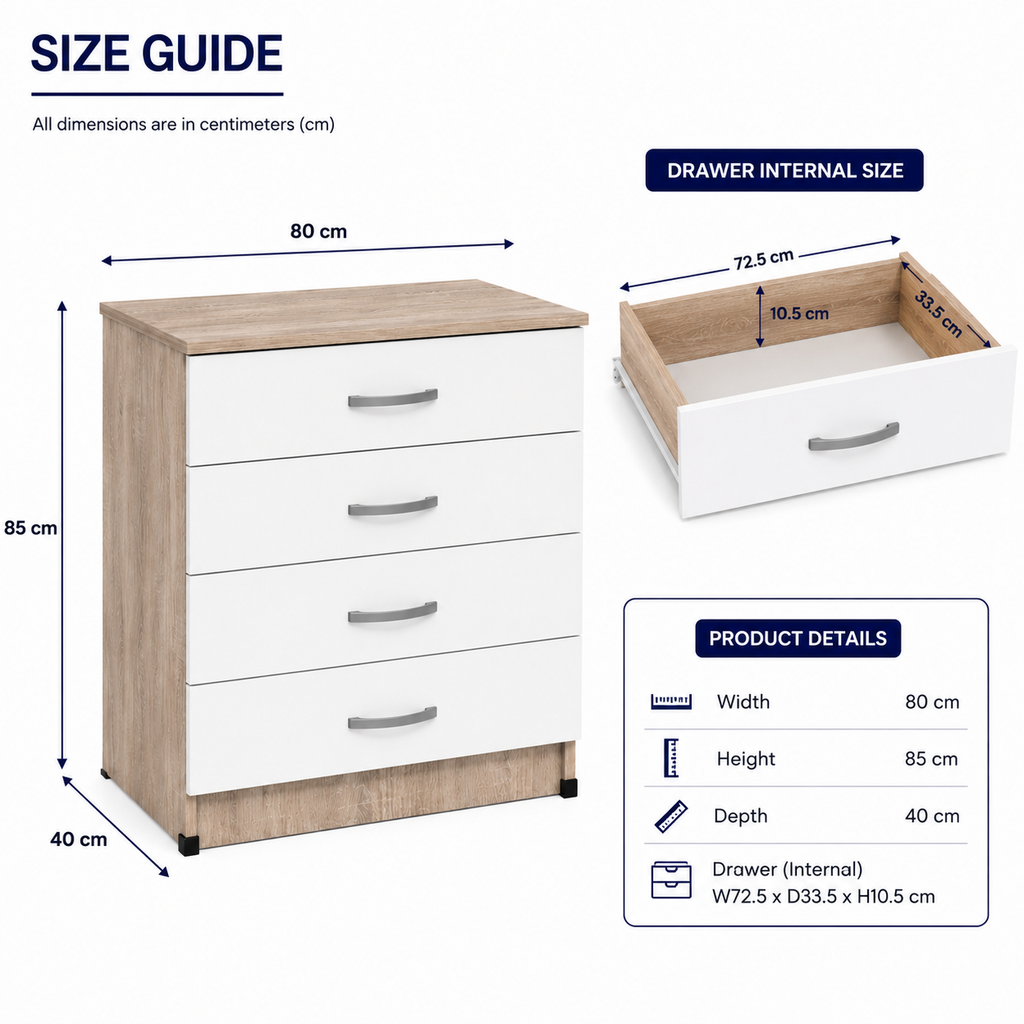 Modern 4-Drawer Chest Cabinet
