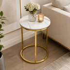 Round End Table With Marble Top
