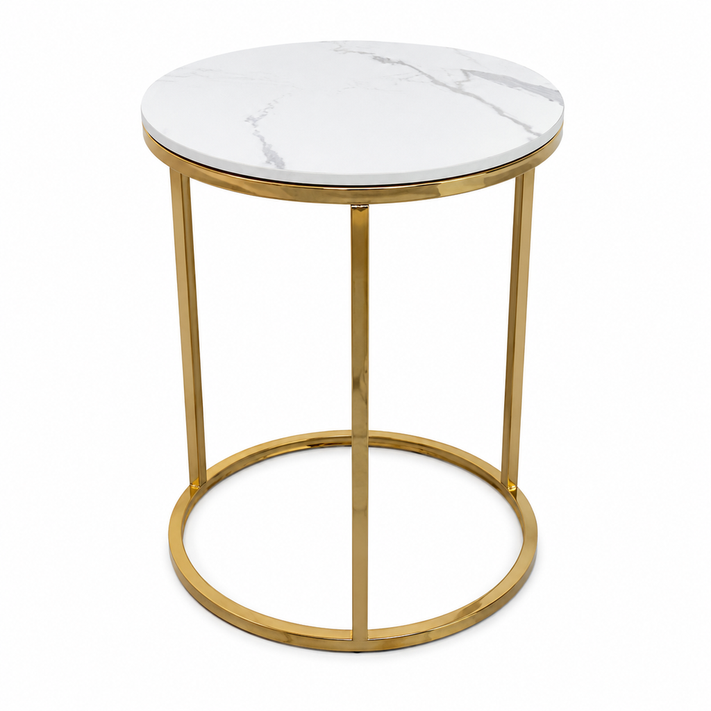 Round End Table With Marble Top