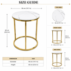 Round End Table With Marble Top
