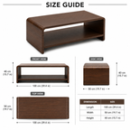 Curved Coffee Table With Storage Shelf