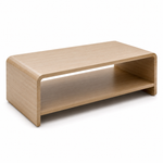 Curved Coffee Table With Open Storage Shelf